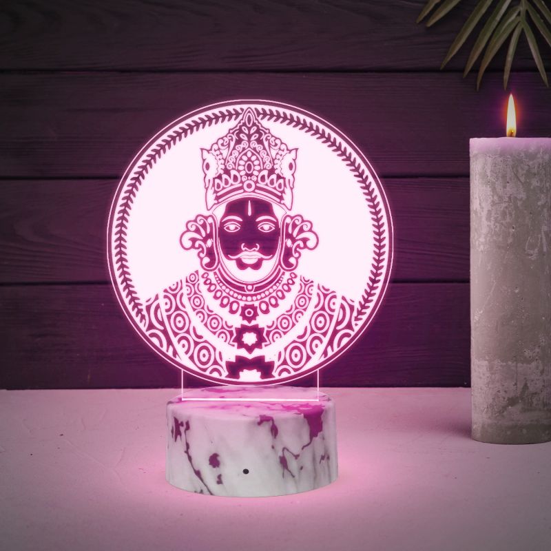 3D Illusion Khatu Shyam Ji Led Night Lamp 16 Color Changing Light with Remote Control Home & Temple Decor Light